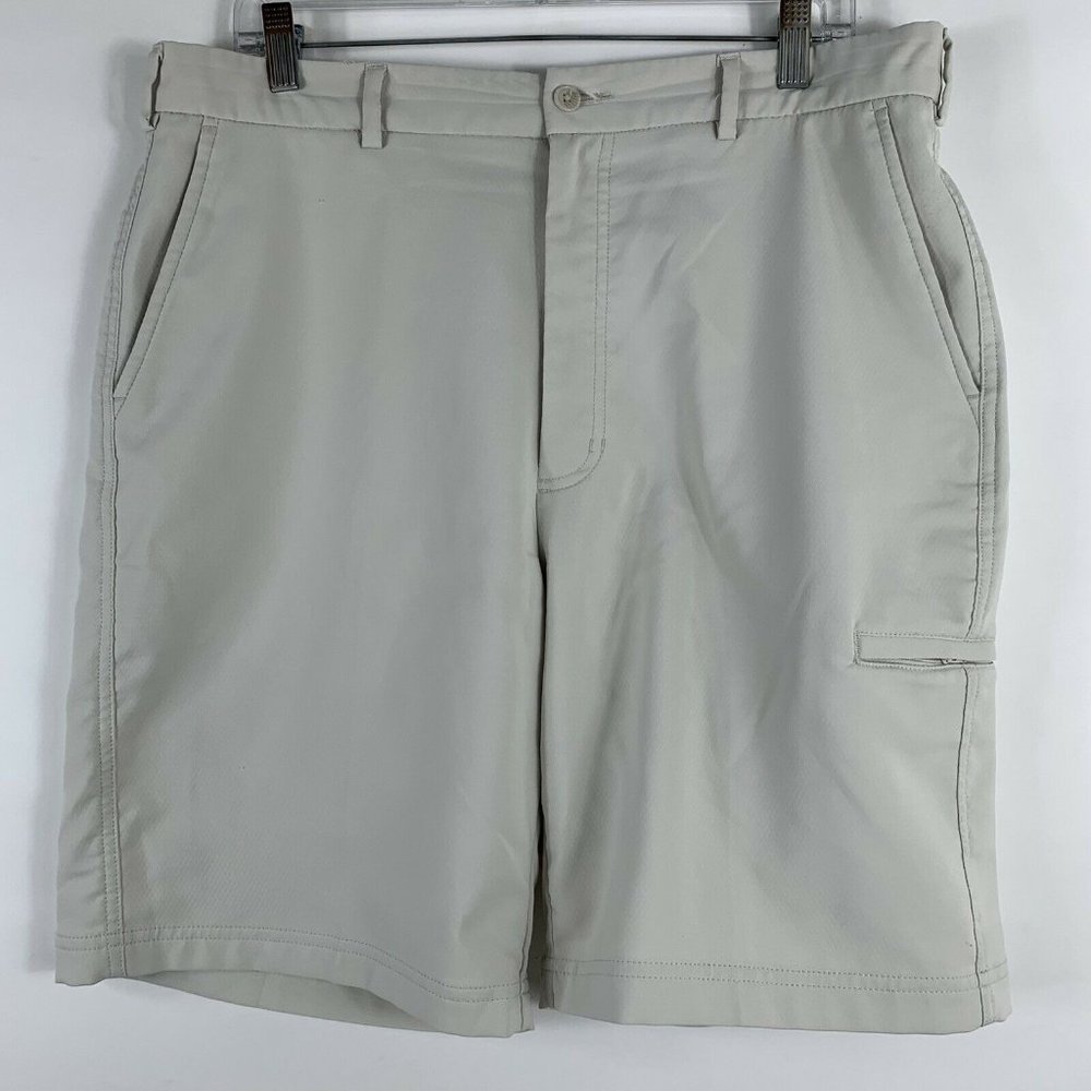 Pebble Beach Performance Shorts Men's Size 36 Ivory Stretch Golf Lightweight